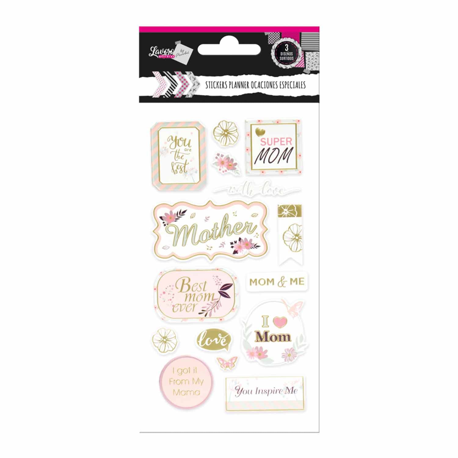 Stickers Scrapbook Ocasiones Especiales 3 Surtidos 15 Piezas Aprox | Lavoro